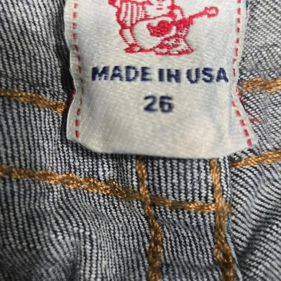 True Religion Boot Cut Jeans with Signature Stitching Women's Size 26 made USA2