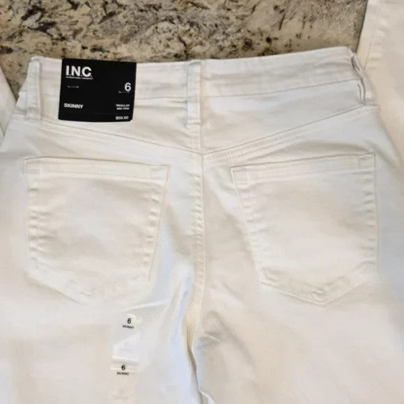 NWT INC White Mid Rise Skinny Jeans Women's Size 65