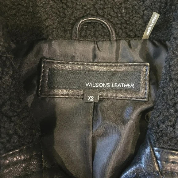 Wilson's Black Leather Jacket Women's XS1