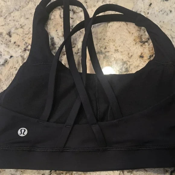 NWT Lululemon Energy Bra Medium Support, B-D Cups with Neon Yellow Accent1