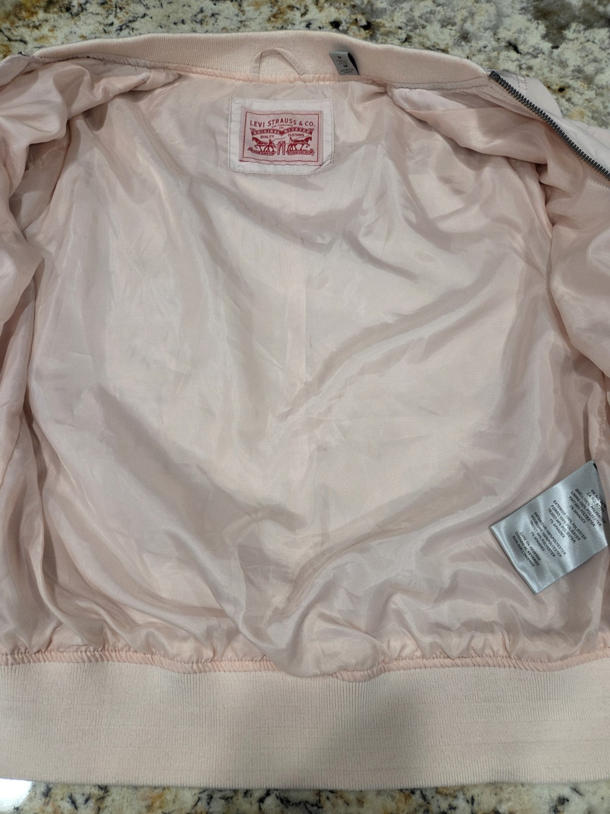 Levi Womens Light Pink Bomber Jacket Size M8