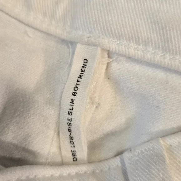 Rag & Bone White Dre Low Rise Slim Boyfriend Cropped Jeans Women's Size 243