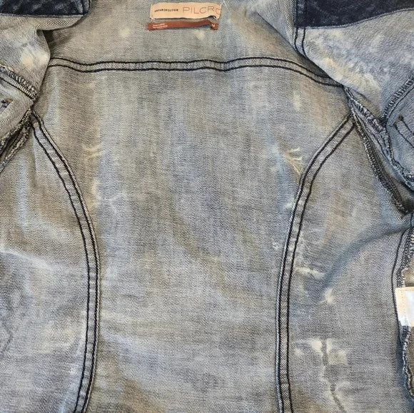 Anthropologie Pilcro Blue Distressed Jean Jacket Women's Size XS5