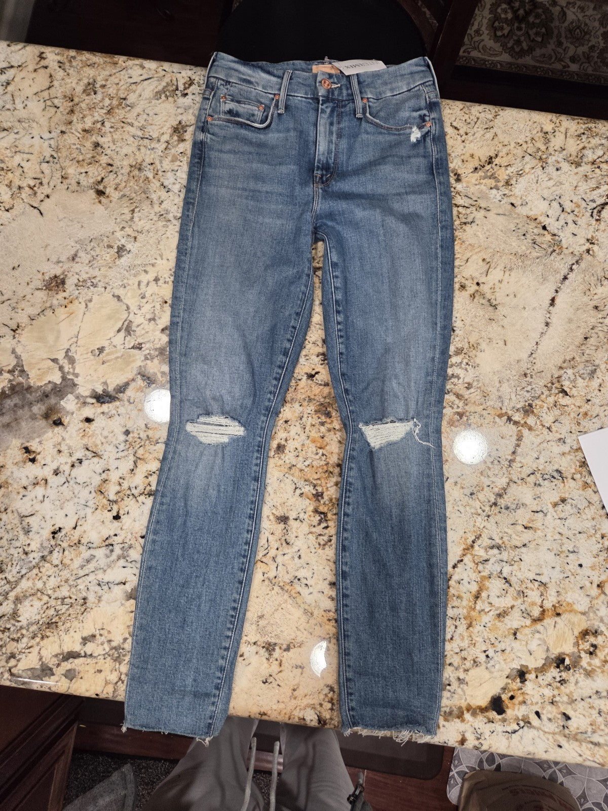 NWT Mother The Looker Ankle Fray Jeans Not Cut & Pasted Women's Size 243