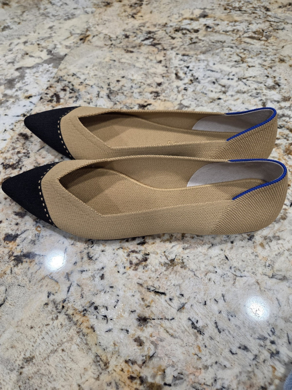 NWOB Rothy's Black/Tan Pointed Flats Women's Size 11.52