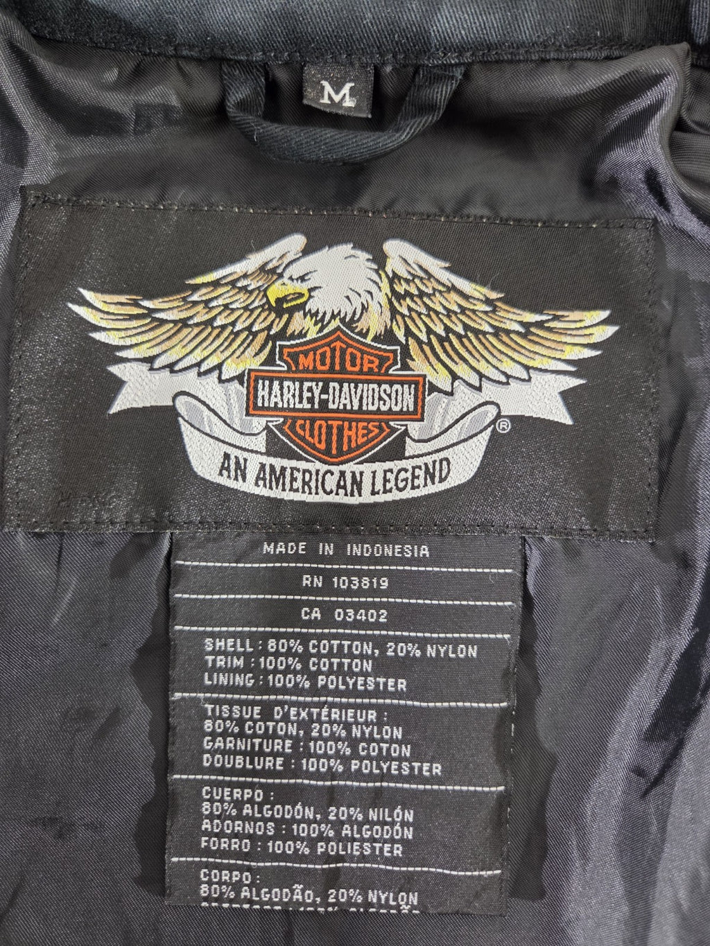 Harley Davidson Black Riding Jacket Mens's Size M8