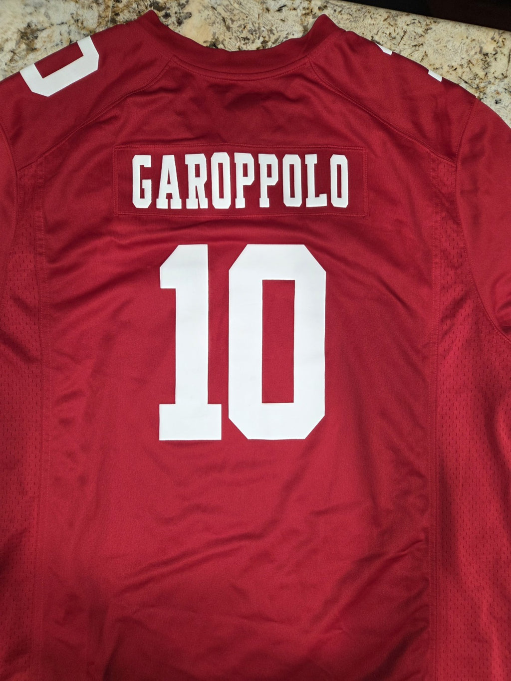 Mens NIke NFL 49ers On Field Jersey 10 Garoppolo With Super Bowl Patch 3XL5
