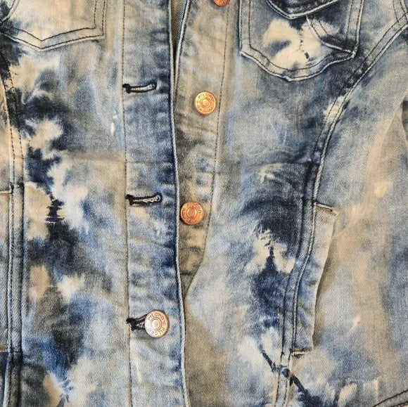 Anthropologie Pilcro Blue Distressed Jean Jacket Women's Size XS3