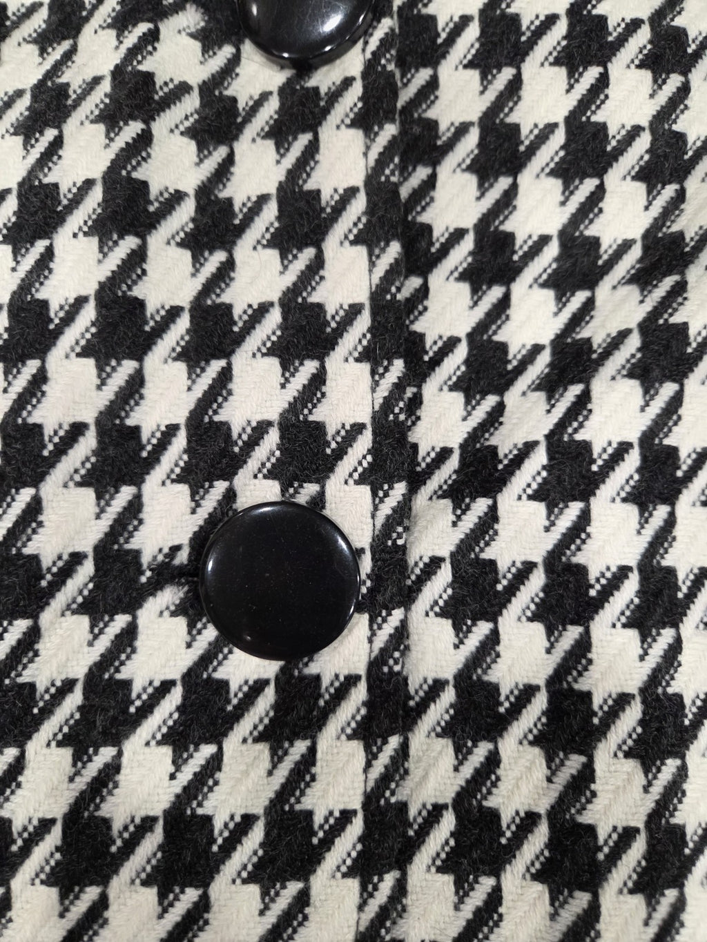 Dalia Black And White Pea Coat With Removable Faux Fur Collar Size 85