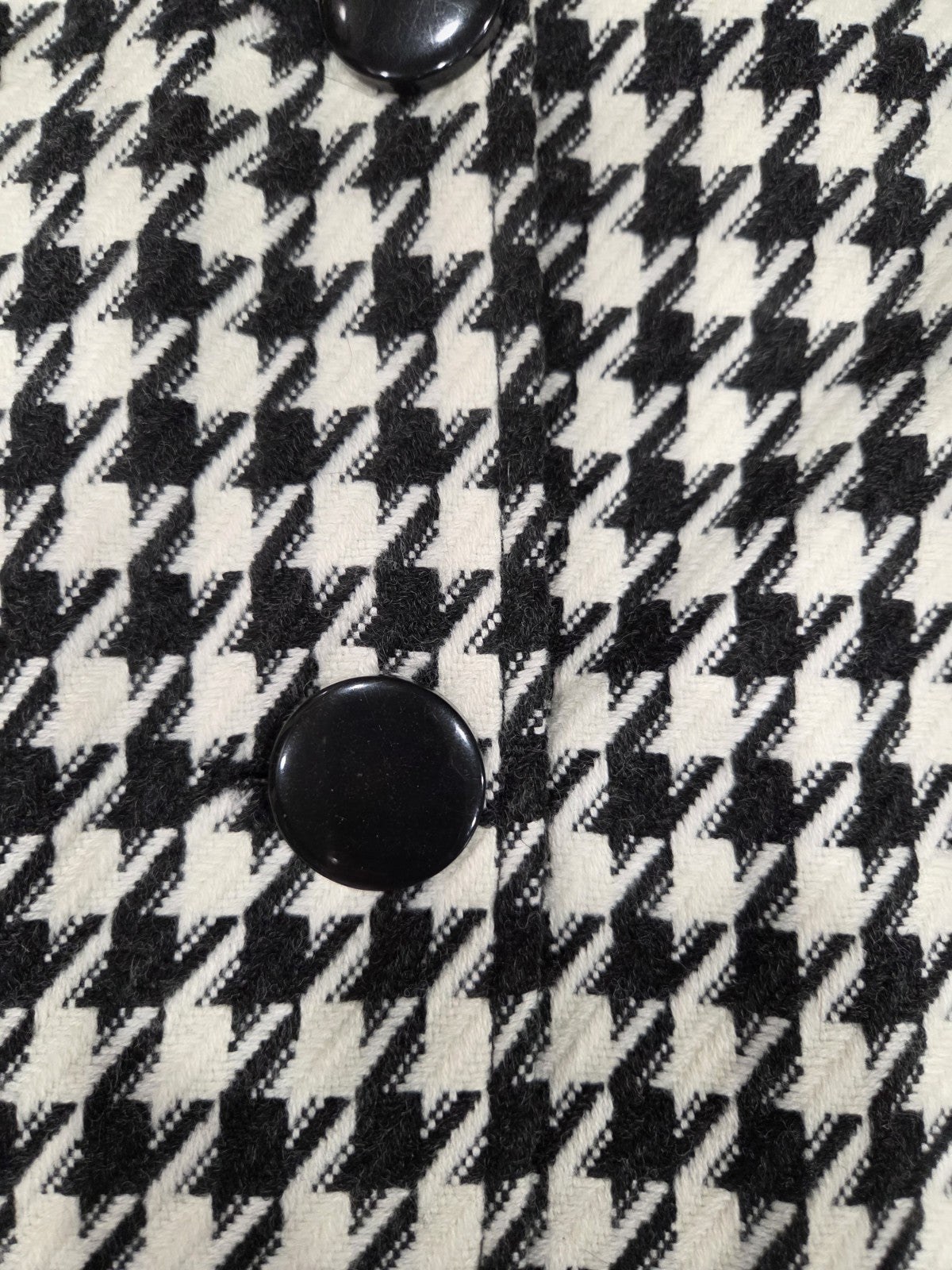 Dalia Black And White Pea Coat With Removable Faux Fur Collar Size 85