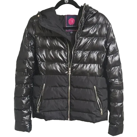 Rolf Kassle Sleek Black Puffer Jacket with Quilted Design Size Small0
