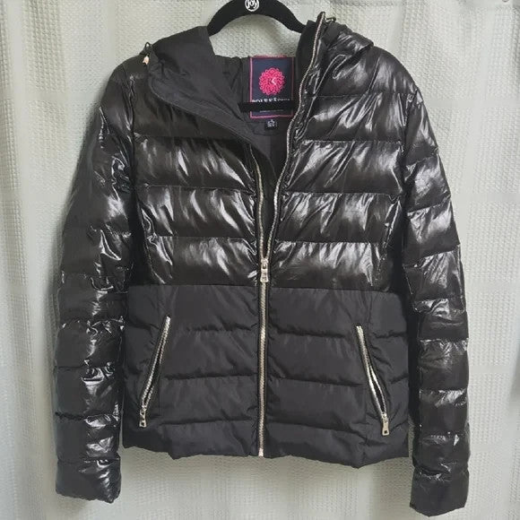 Rolf Kassle Sleek Black Puffer Jacket with Quilted Design Size Small0