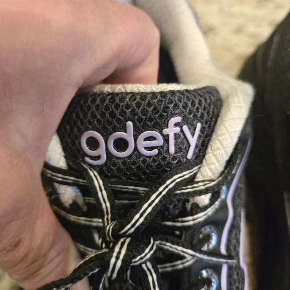 Gravity Defyer Mighty Walk Comfort Sneakers Blk/Purple Women's Size 93