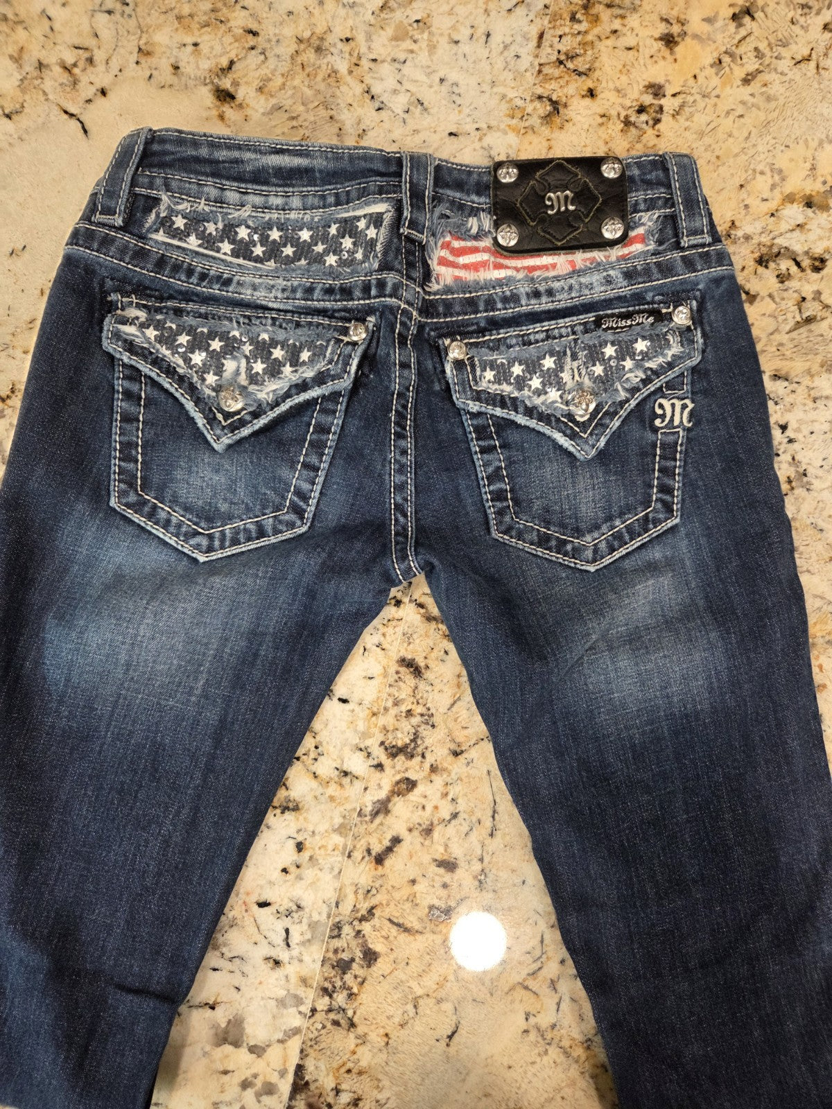 Miss Me Womens Jeans American Flag With Stars Signature Skinny Size 26x310