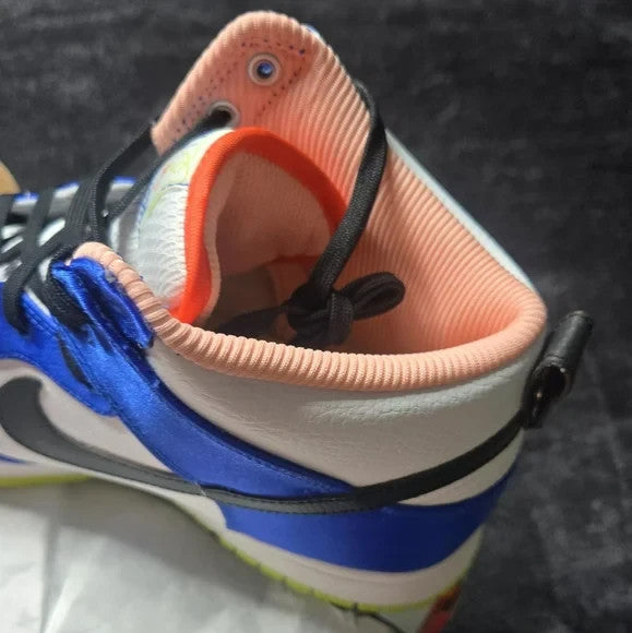 NWB Nike Dunk High Blue Satin with White and Black DV2185100 M 10.5 W 121