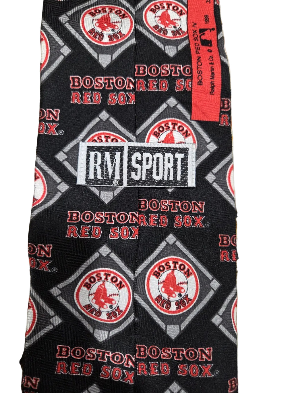 Vintage 1989 Boston Red Sox Ralph Marlin Tie 100% Silk 57 In X 3.37 In4