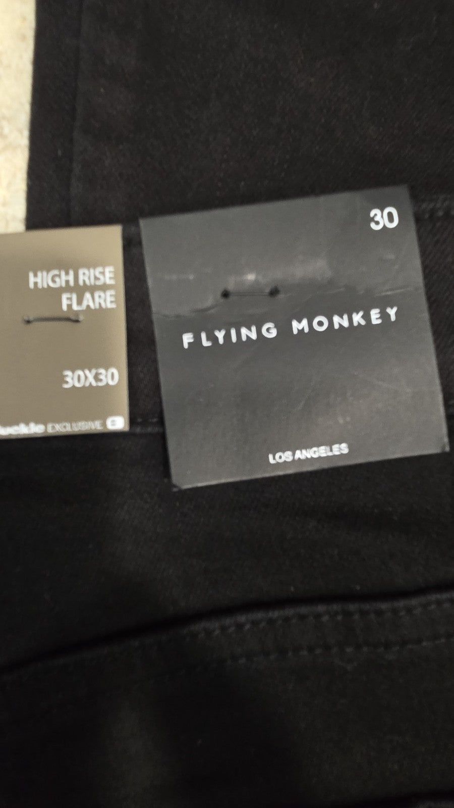 Flying Monkey Jeans 30x30 NWT Black High Rise Flare 2