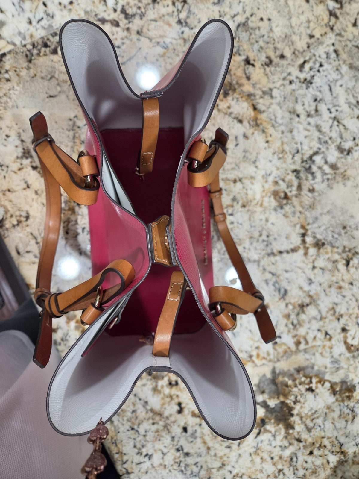 Dooney & Bourke Janette Tote Fuchsia/White1