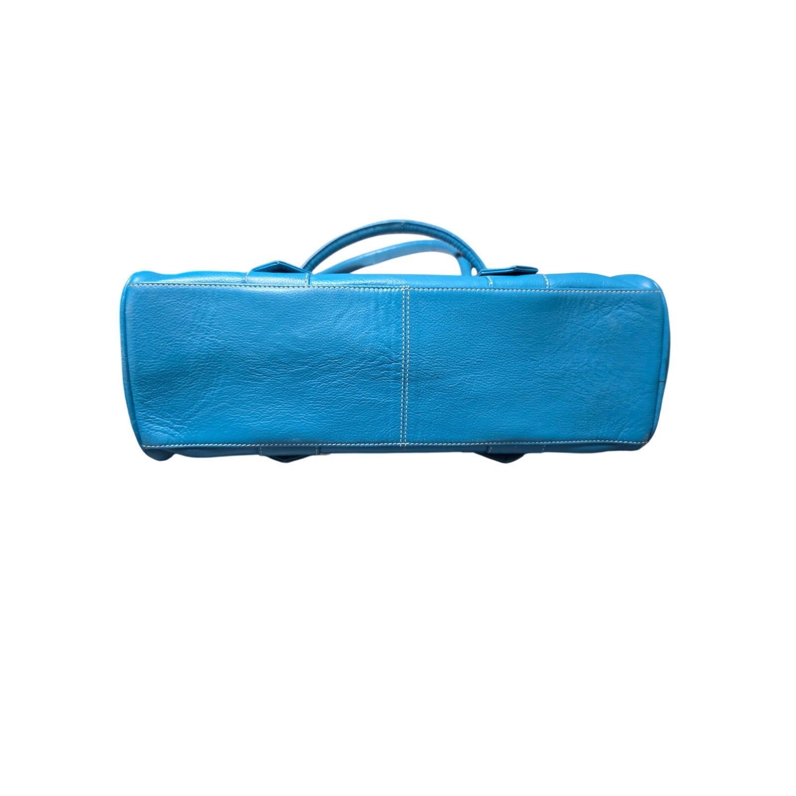 Blue Genuine Leather Cargo Bag