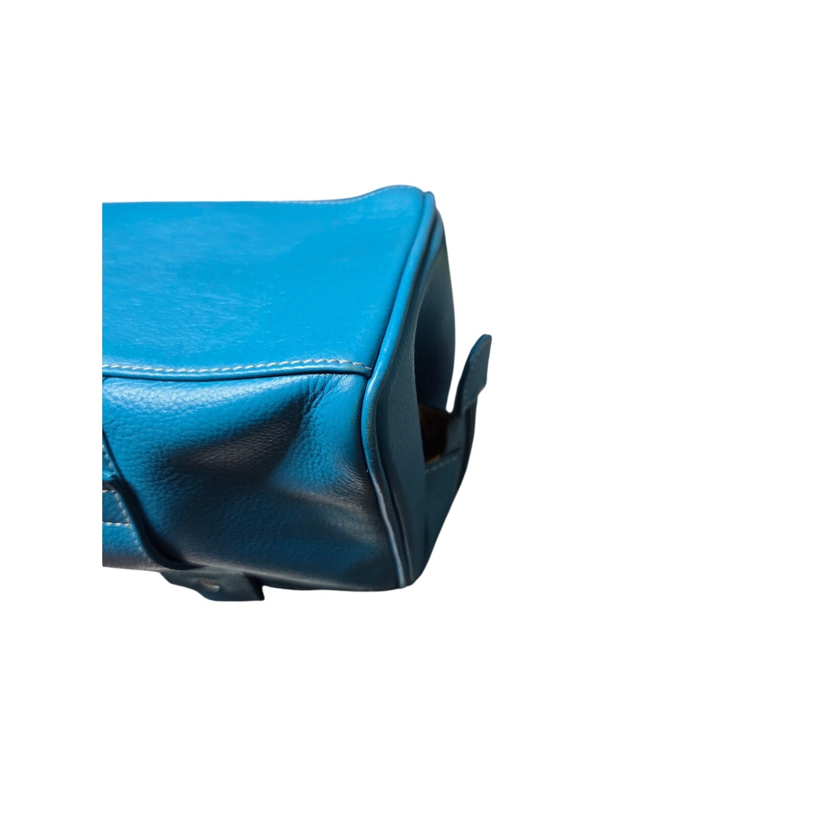 Blue Genuine Leather Cargo Bag