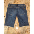 Tory Burch Denim Mid Shorts Size 27 Blue Stretch Frayed Hem
